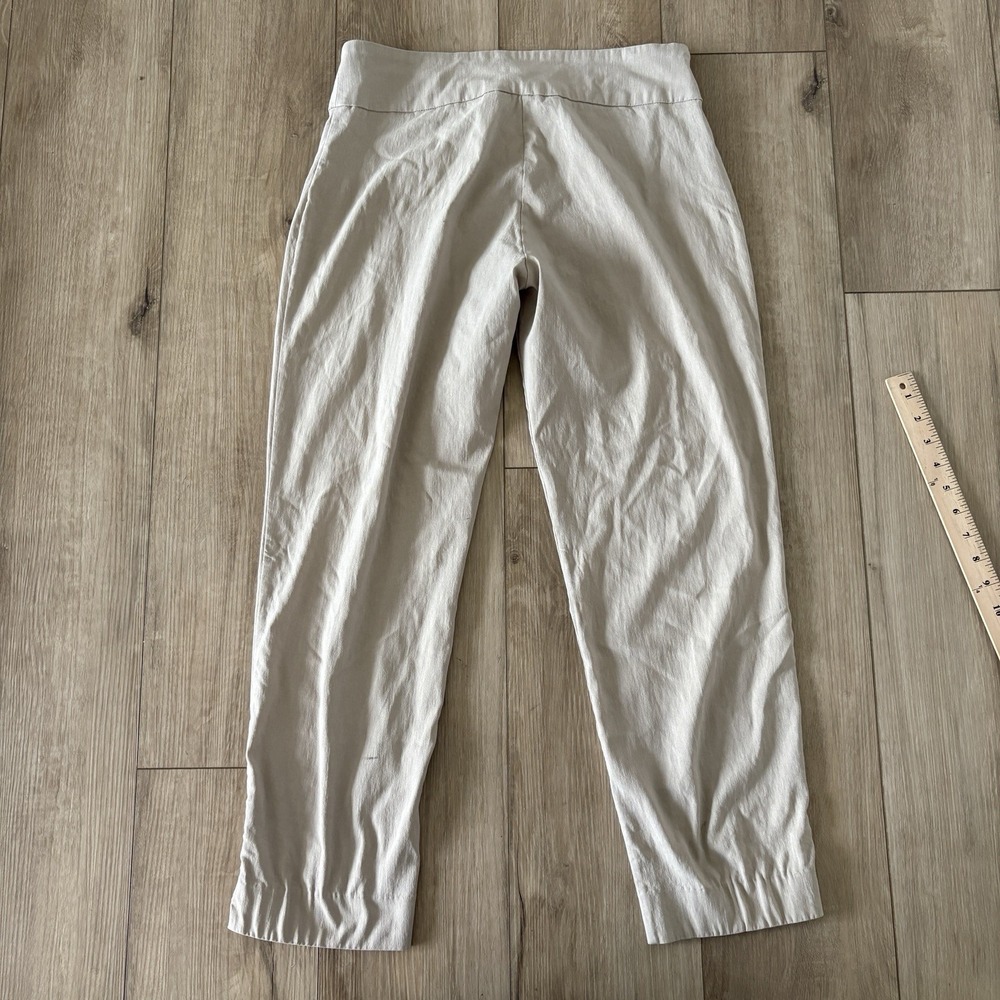Orvis Pants Womens 8 Beige Mid Pull On Straight Leg Elastic Waist Stretch - Picture 6 of 8